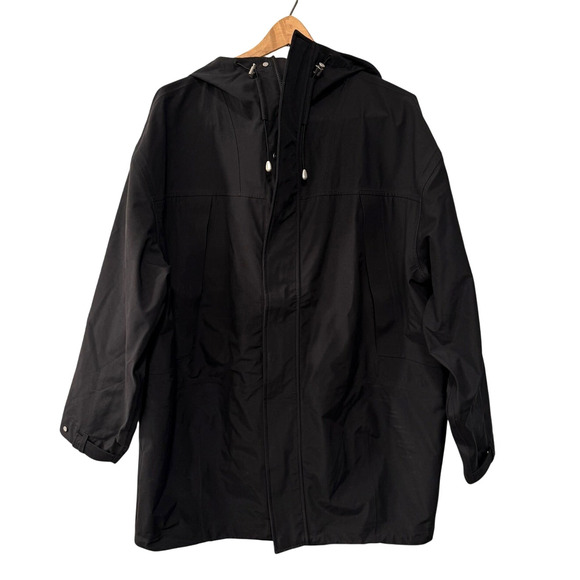 NEW! Ralph Lauren RLX $498 Rain Coat Hooded Windbreaker Jacket Black Medium - Picture 2 of 16